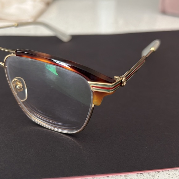 Gucci GG0241O 001 Gold Havana Eyeglasses - Picture 3 of 8